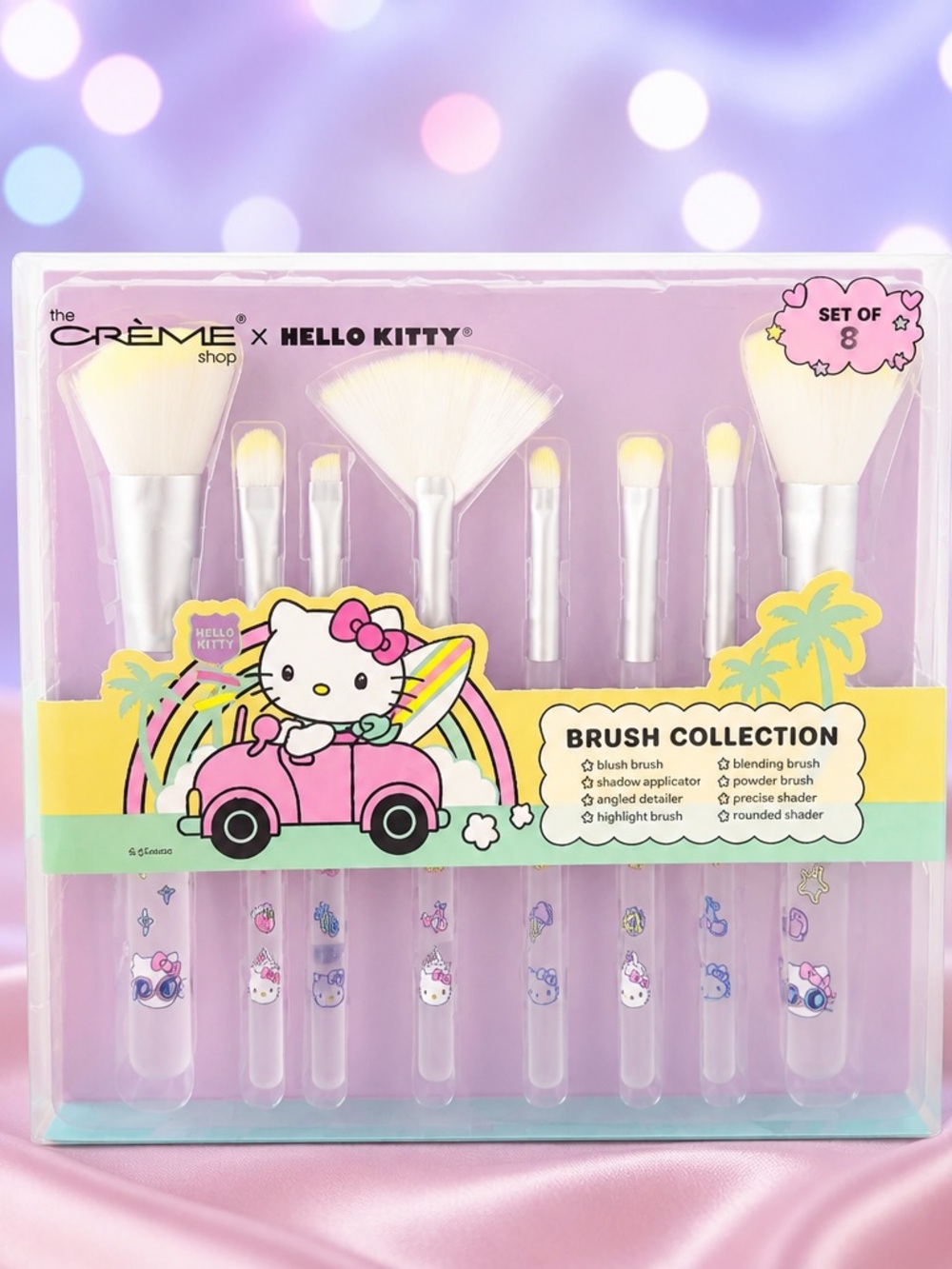 The Crème Shop x Hello Kitty 8 Pc Makeup Brush Set Pink New in Box - Picture 2 of 3
